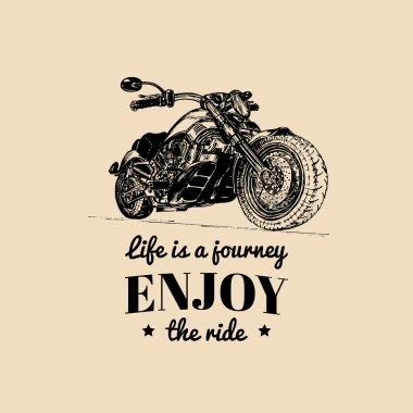 Retro el taslağı motosiklet