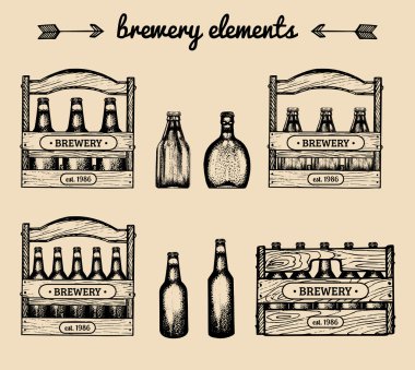 vintage bira logo kümesi.