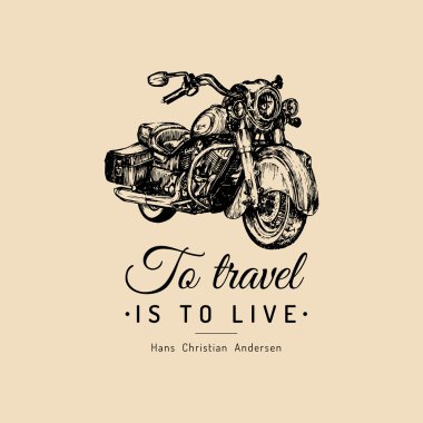 Retro el taslağı motosiklet