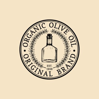 Vintage zeytinyağı logosu.