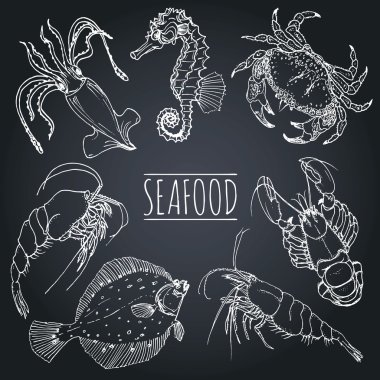 Seafood menu. Seafood background. clipart