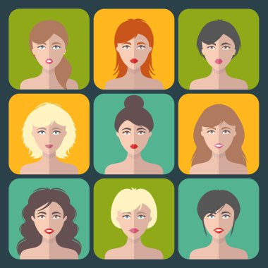 farklı kadın app simgeleri