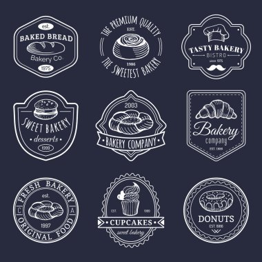 Retro Logotype tatlı ekmek elemanları ile.