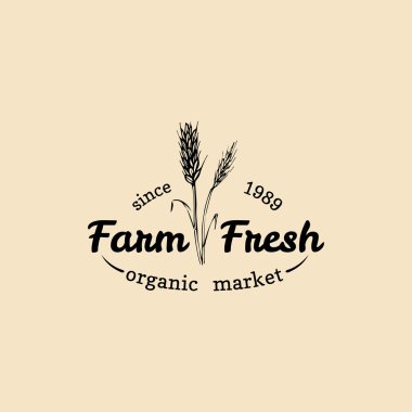 Retro çiftlik taze logo.