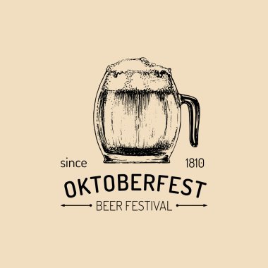 Vintage Oktoberfest logosu.