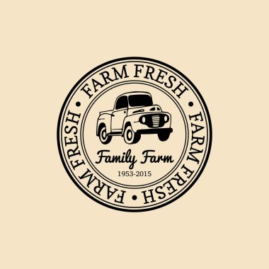 Retro çiftlik taze logo.