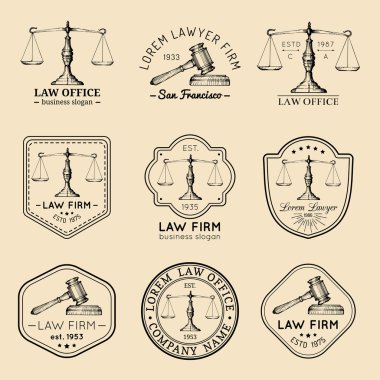 Law firm, office logo set.