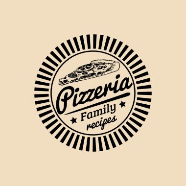 Vintage hipster İtalyan gıda logosu.