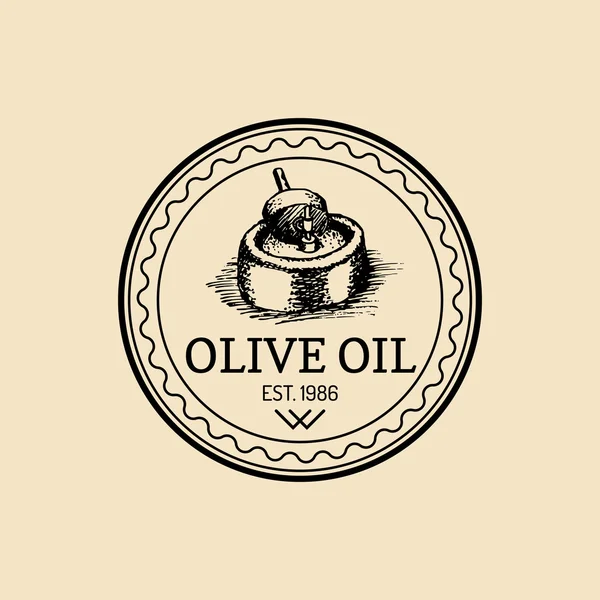Retro logotype med oliv. — Stock vektor