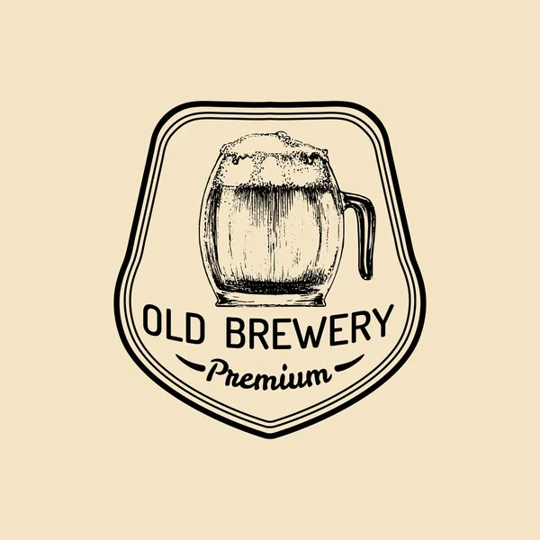 Retro logotyp s pivem. — Stockový vektor