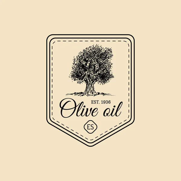 Vintage olive oil logo. — Stock Vector