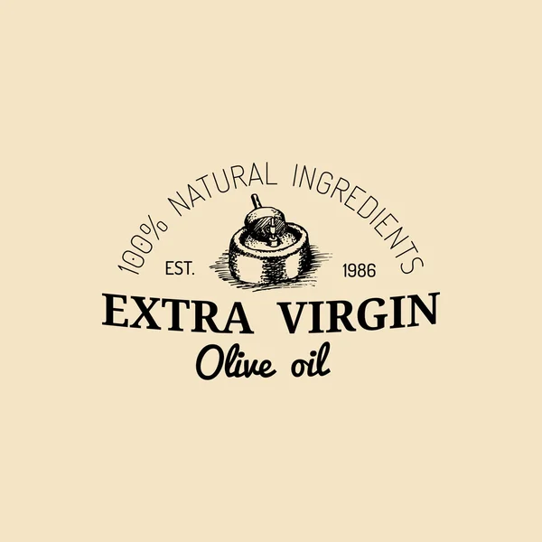 Vintage olive oil logo. — Stock Vector