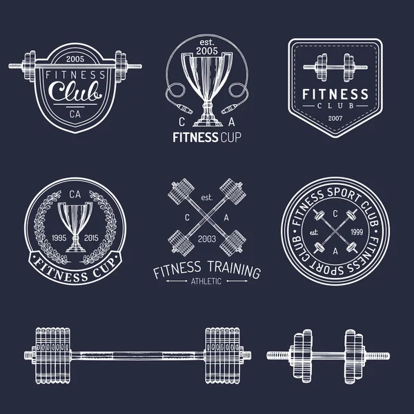 Fitness gym elements set. — Stock Vector