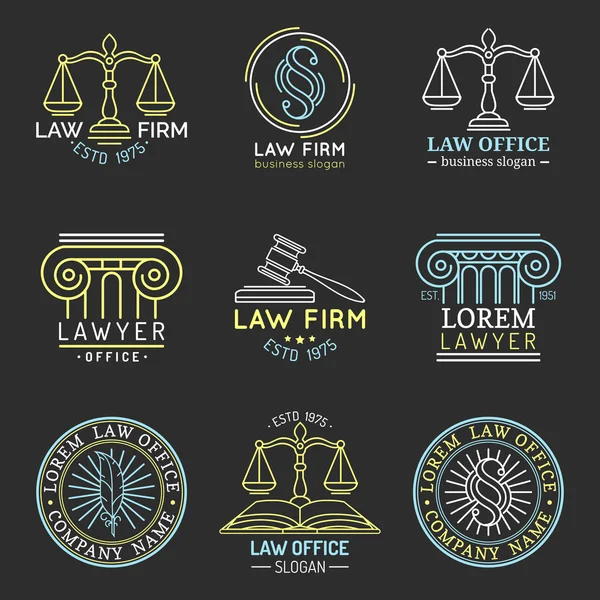 Law office logo zestaw. — Wektor stockowy