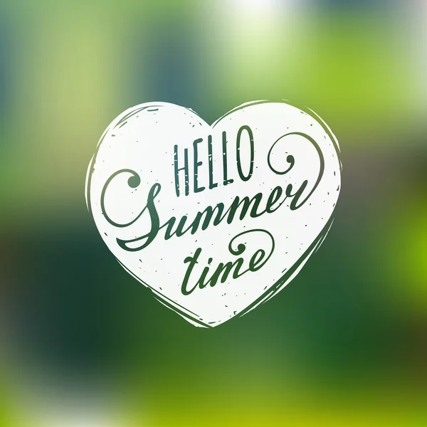Hola hora de verano - corazón — Vector de stock