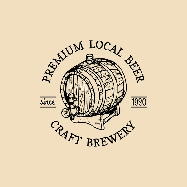 Логотип винтажной пивоварни . — стоковый вектор