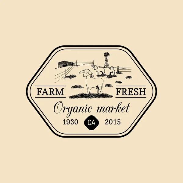 Logo retro farm fresh logo . — Vector de stock