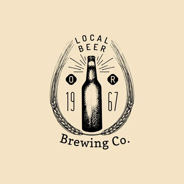 Vintage brouwerij logo. — Stockvector