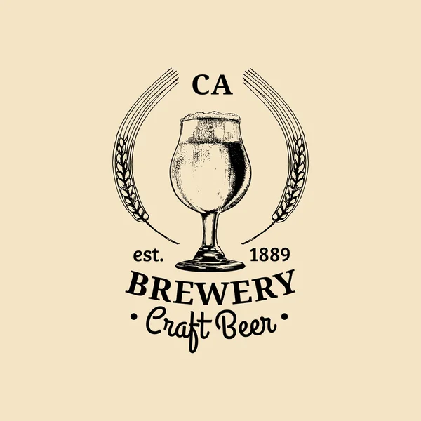 Логотип старинного пива . — стоковый вектор