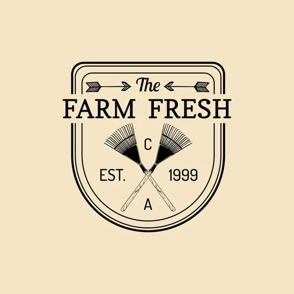 Retro çiftlik taze logo. — Stok Vektör