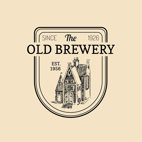 Logo de la cervecería vintage . — Archivo Imágenes Vectoriales