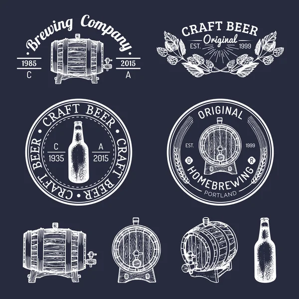 Conjunto de elementos cervejaria vintage . — Vetor de Stock