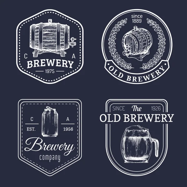 Set of vintage brewery logo. — Stock Vector