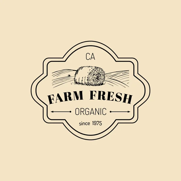 Logo retro farm fresh logo . — Vector de stock