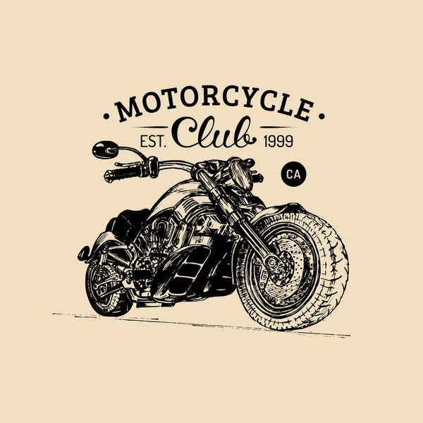 Motorcykel logotyp. Chopper tecken. — Stock vektor