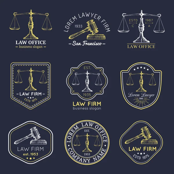 Law firm, office logo set. — Διανυσματικό Αρχείο