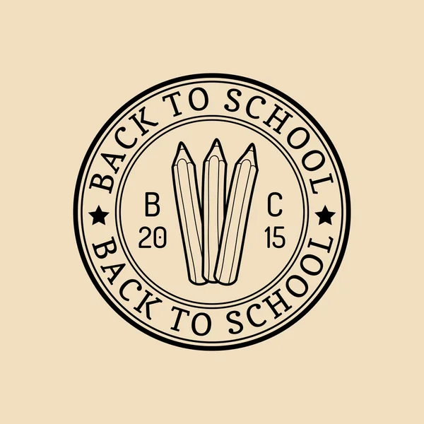Vintage Volver al logo de la escuela . — Vector de stock