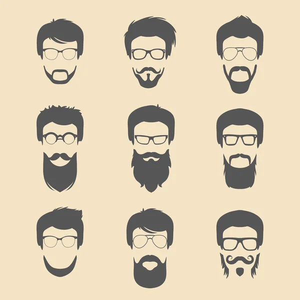 Conjunto de diferentes hombres hipster — Archivo Imágenes Vectoriales