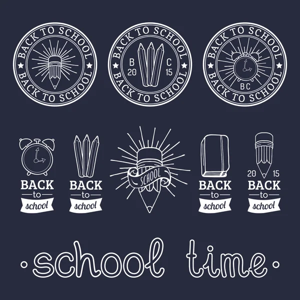 Vintage vissza az iskola logo. — Stock Vector