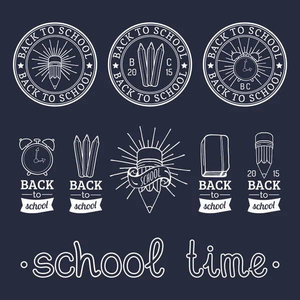 Vintage terug naar school logo. — Stockvector