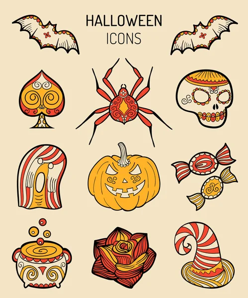 Colección de elementos de Halloween . — Archivo Imágenes Vectoriales