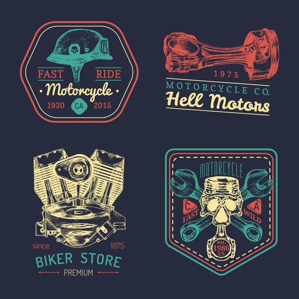 Логотипы винтажных байкеров — стоковый вектор