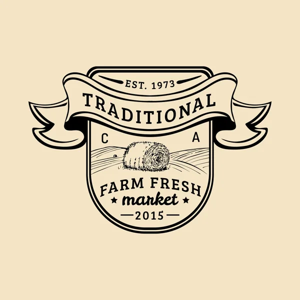 Retro çiftlik taze logo. — Stok Vektör