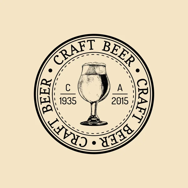 Logotipo de cerveza de fábrica de cerveza vintage . — Vector de stock