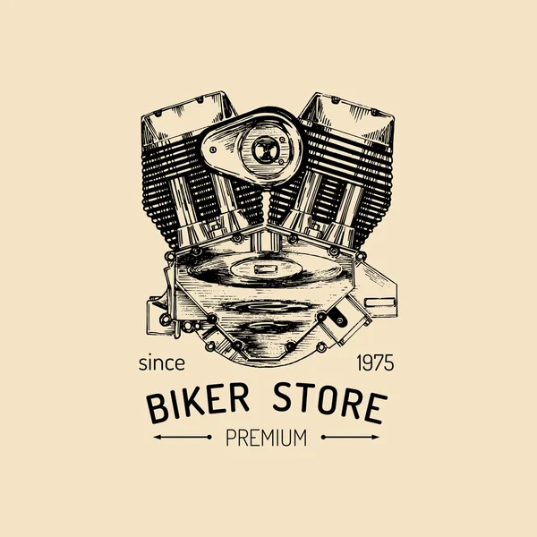 Vintage Biker Logo — Stockvektor