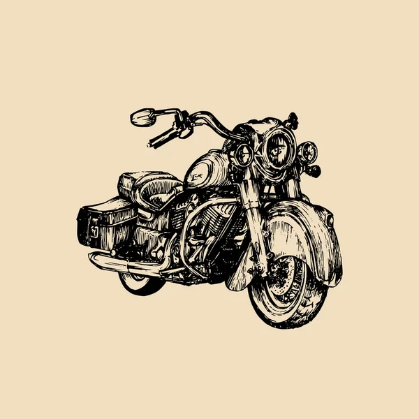 Retro motocicleta bosquejada a mano — Vector de stock