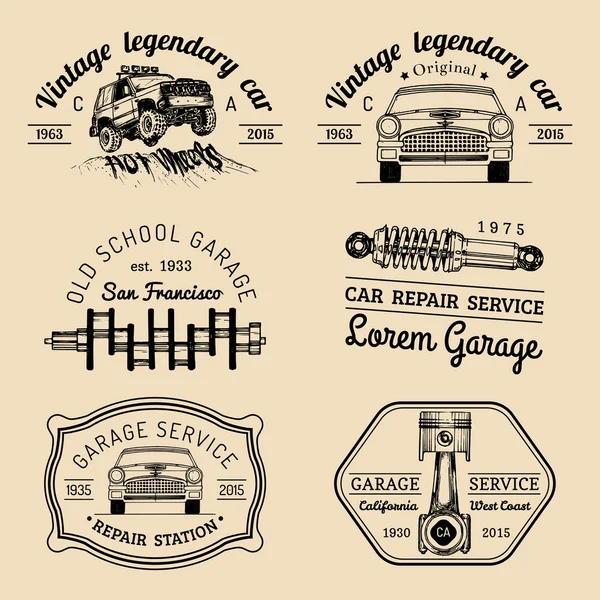 conception de logo vintage premium de garage automobile, modèle de logo de  réparation automobile avec style rustique et rétro 15449795 Art vectoriel  chez Vecteezy