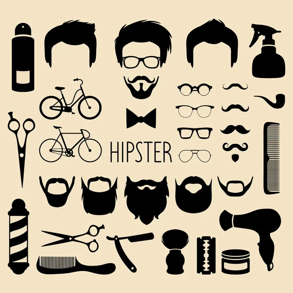 Grande conjunto vetorial de vestir-se construtor com homens diferentes hipster — Vetor de Stock