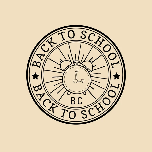 Vintage Volver al logo de la escuela . — Archivo Imágenes Vectoriales