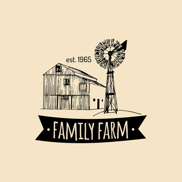 Retro farm fresh logotype.
