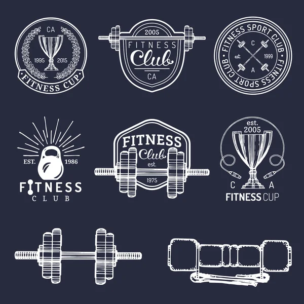Fitness gimnasio elementos conjunto . — Archivo Imágenes Vectoriales