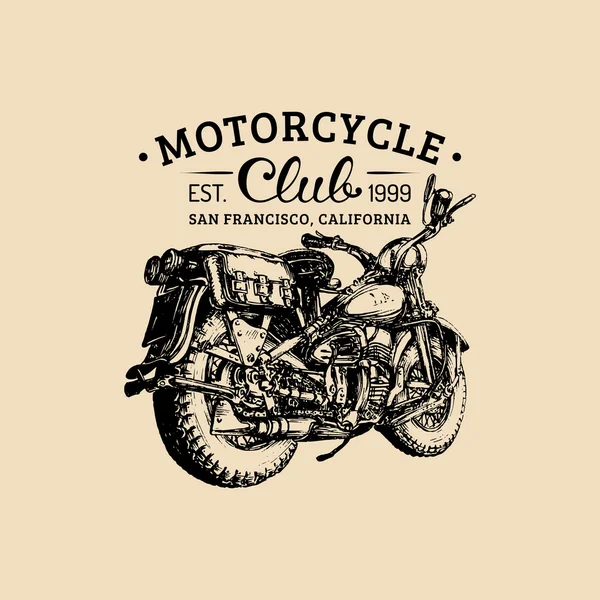 Motorcycle logo. Biker club sign. — ストックベクタ