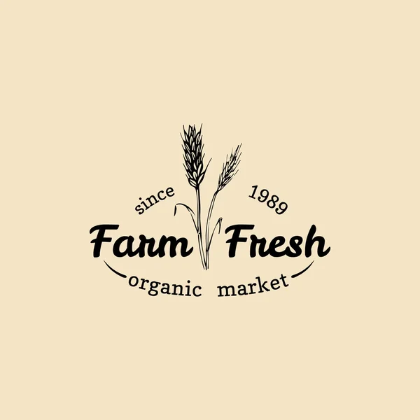 Logotype frais de ferme rétro . — Image vectorielle