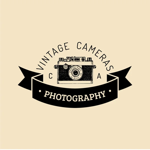 Vintage kamera logó — Stock Vector