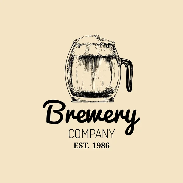 Logo de la cervecería vintage . — Vector de stock