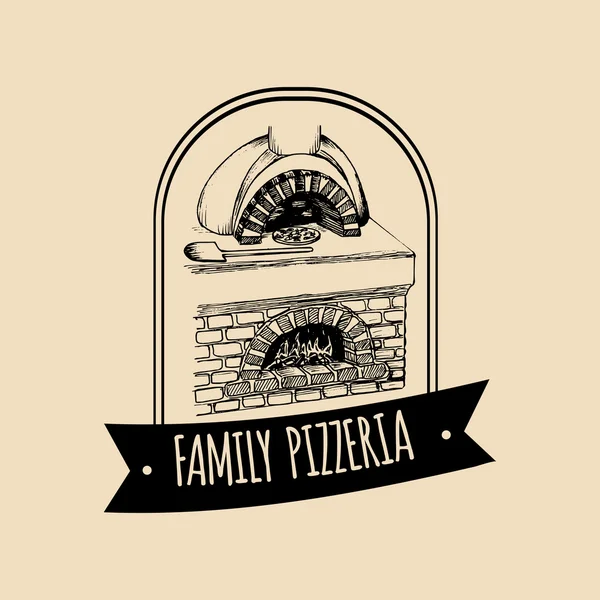 Logotipo da comida italiana hipster vintage . —  Vetores de Stock